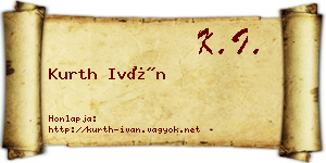 Kurth Iván névjegykártya